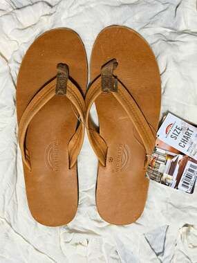 Rainbow Sandals Men’s XXXL 13.5-15 Premier Leather Single Layer Tahitian Tan NWT